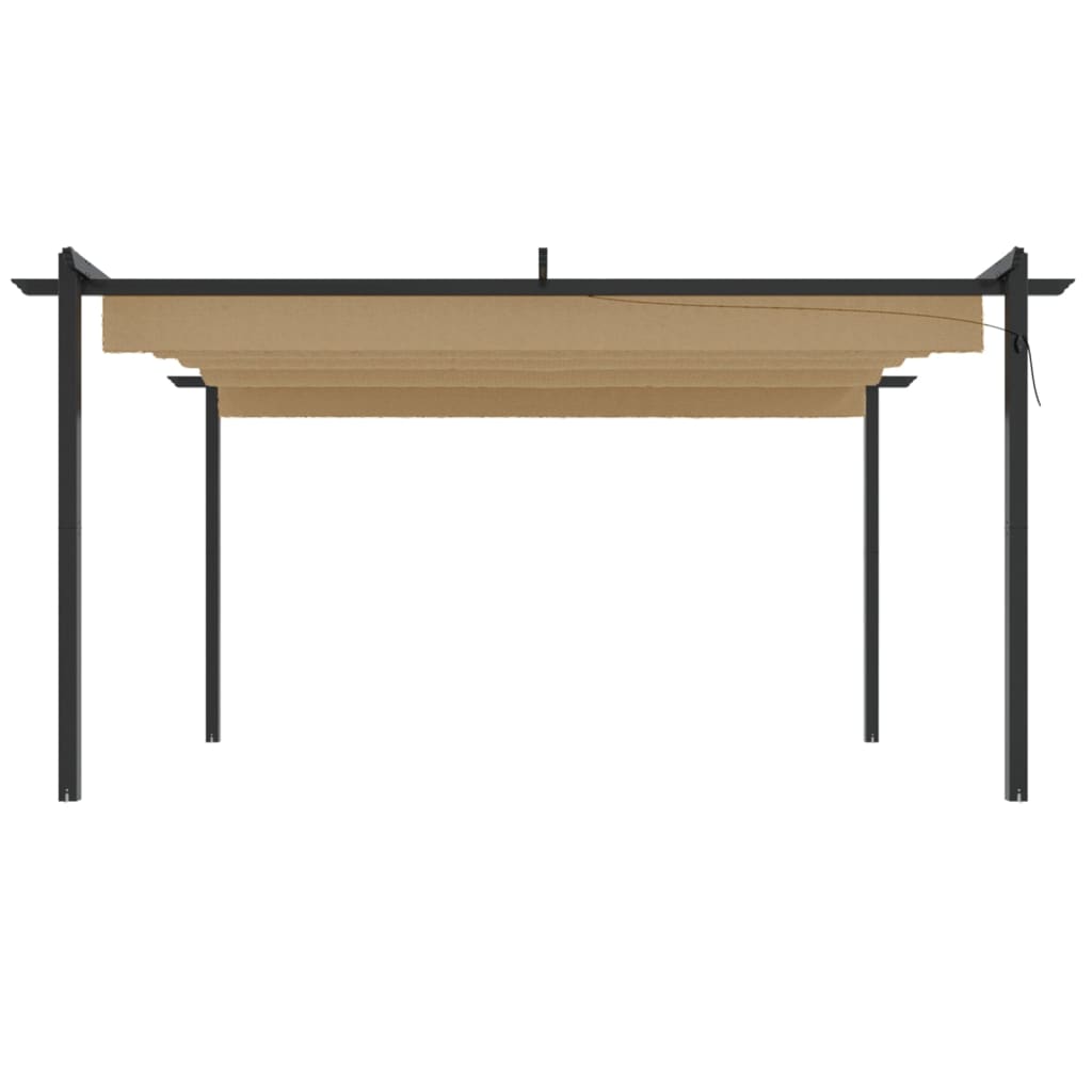 vidaXL Pavillon mit Ausziehbarem Dach 4x3 m Taupe - Image 4