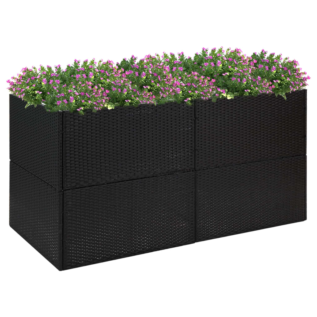 vidaXL Pflanzkübel Schwarz 157x80x80 cm Poly Rattan