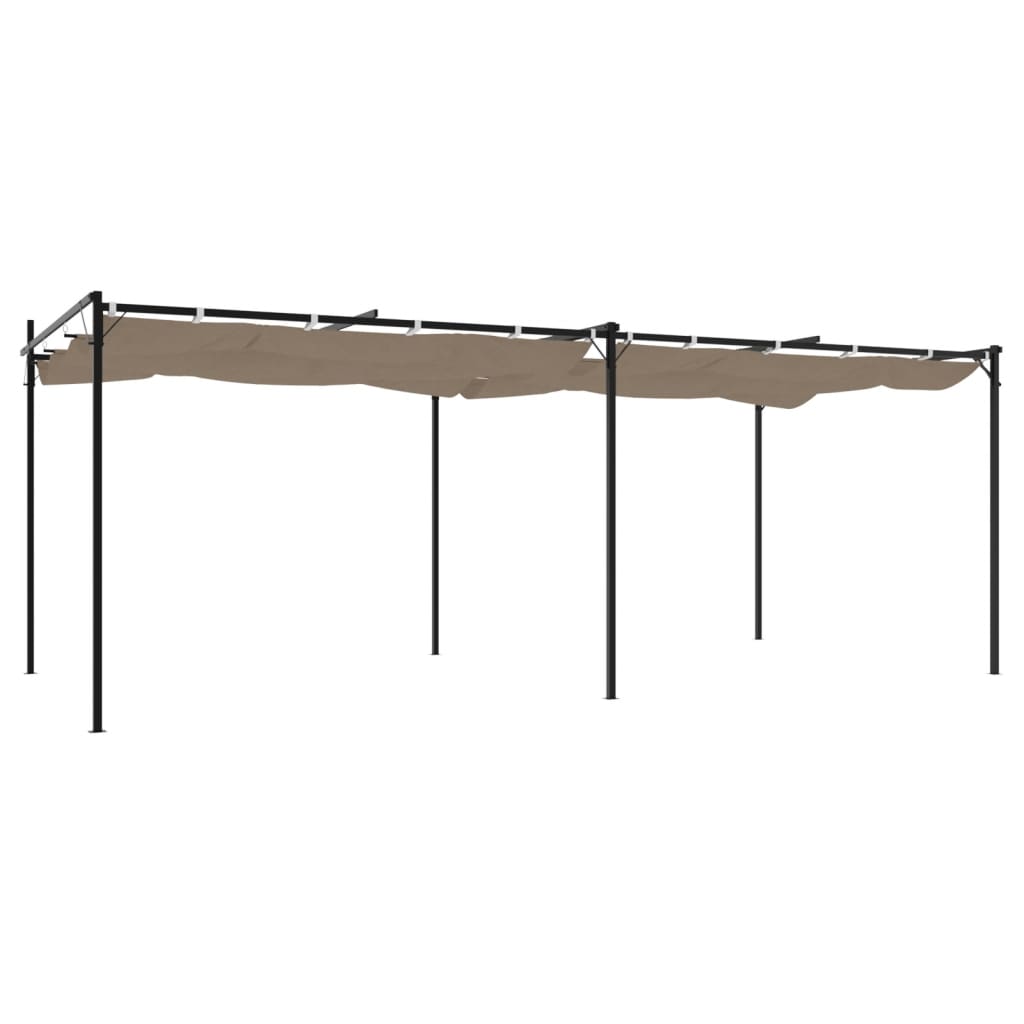 vidaXL Pergola mit Schiebedach Taupe 589x292x230 cm - Image 5