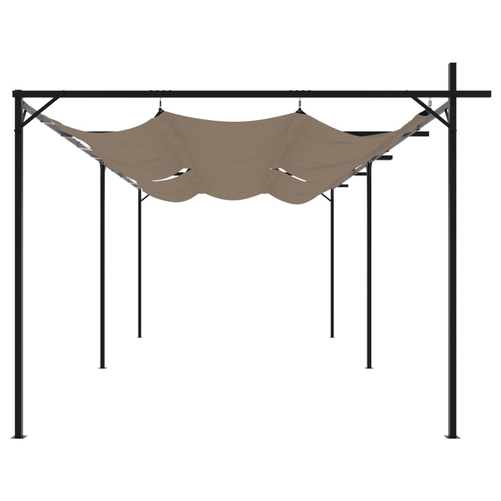 vidaXL Pergola mit Schiebedach Taupe 589x292x230 cm - Image 4