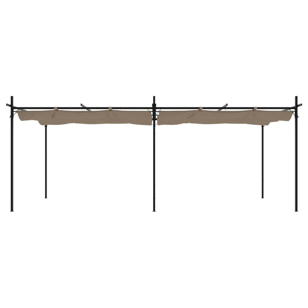 vidaXL Pergola mit Schiebedach Taupe 589x292x230 cm - Image 3