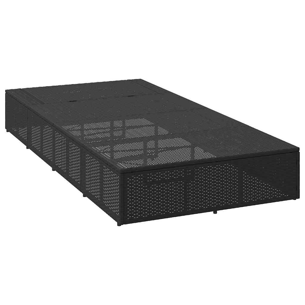 vidaXL Sonnenliege mit schwebender Auflage Schwarz Poly Rattan - Image 6