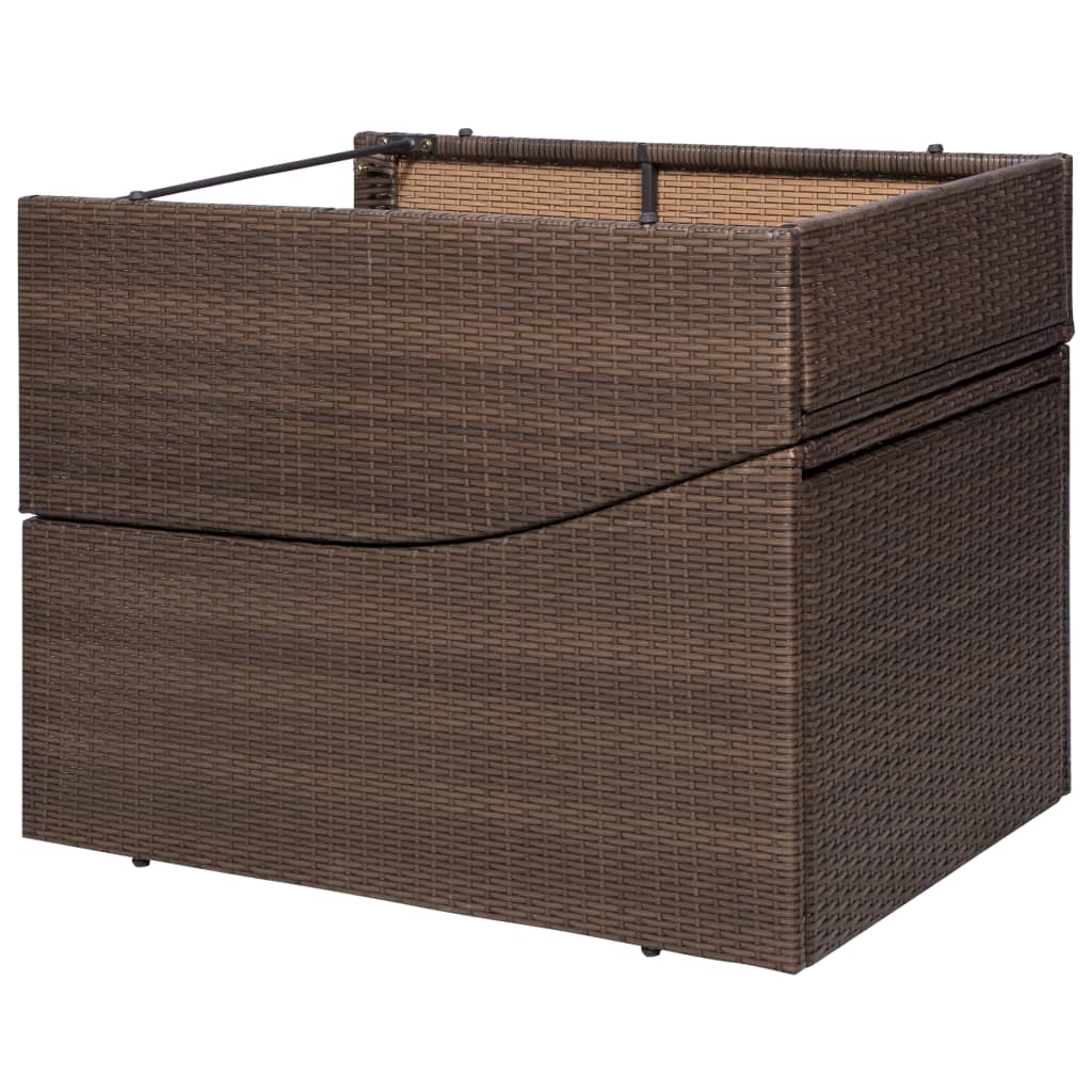 vidaXL Sonnenliege mit Polsterauflage Poly Rattan Braun - Image 4