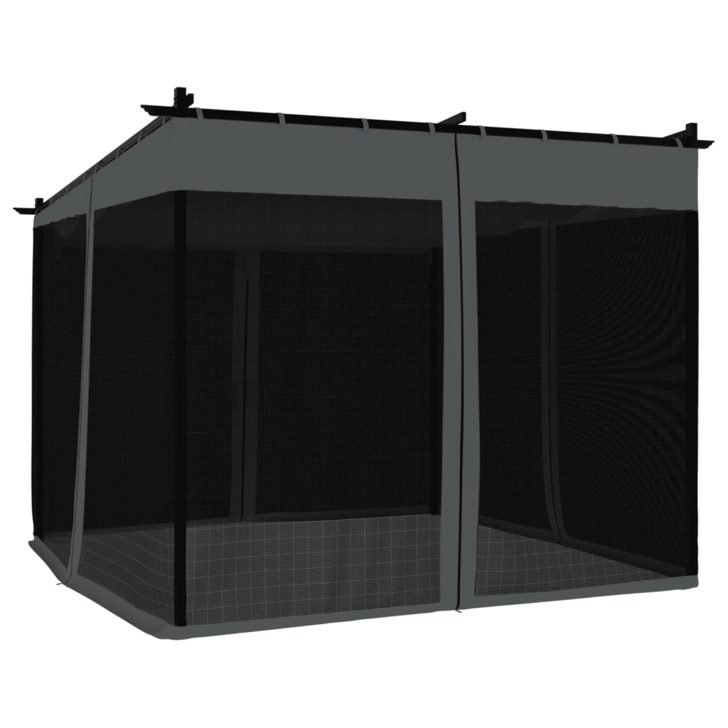 vidaXL Pavillon mit Netzwänden Anthrazit 3x3 m Stahl - Image 6