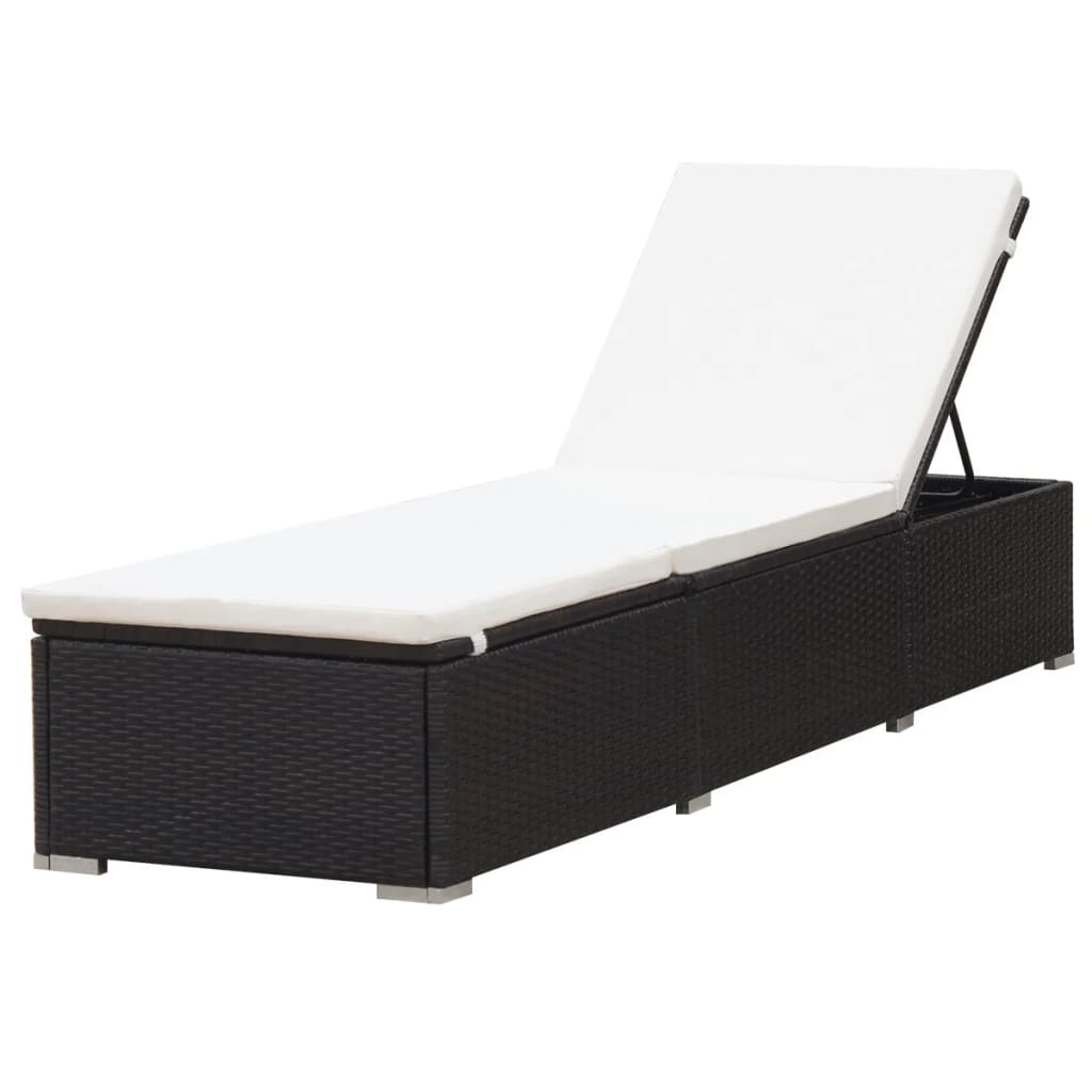 vidaXL Sonnenliege mit Auflage Poly Rattan Braun - Image 3