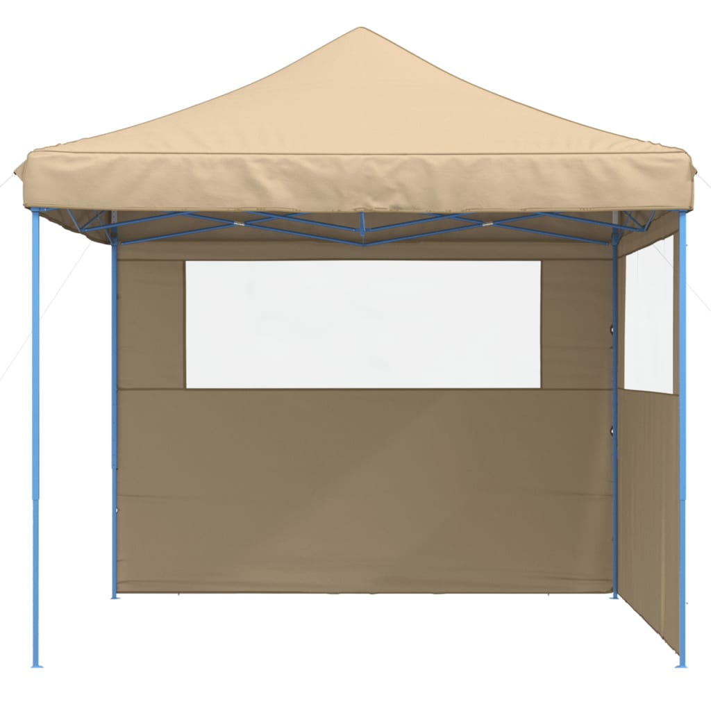 vidaXL Partyzelt Faltbar Pop-Up mit 2 Seitenteilen Beige - Image 3