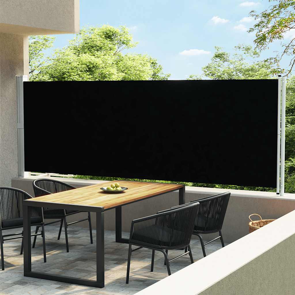 vidaXL Seitenmarkise Ausziehbar 600x160 cm Schwarz