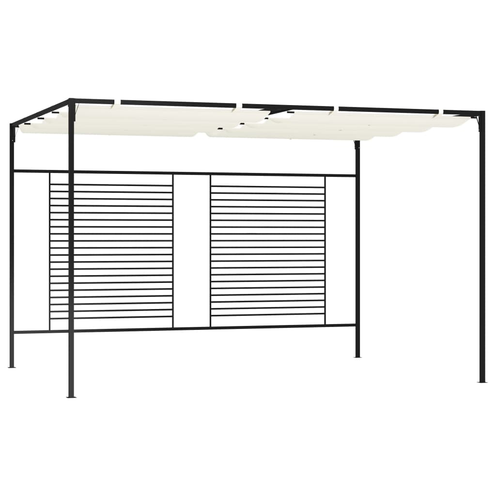 vidaXL Pavillon mit Ausziehbarem Dach 3x4x2,3 m Cremeweiß 180 g/m²