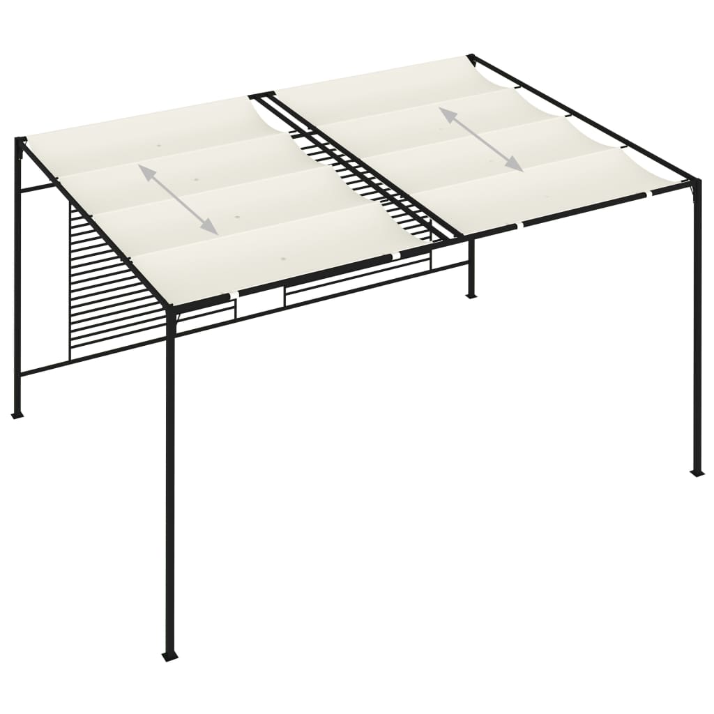 vidaXL Pavillon mit Ausziehbarem Dach 3x4x2,3 m Cremeweiß 180 g/m² - Image 5