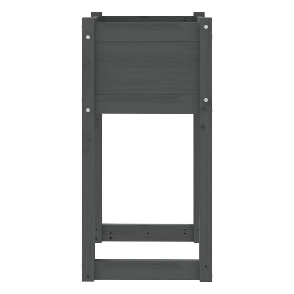 vidaXL Pflanzkübel 2 Stk. Grau 40x40x81 cm Massivholz Kiefer - Image 6