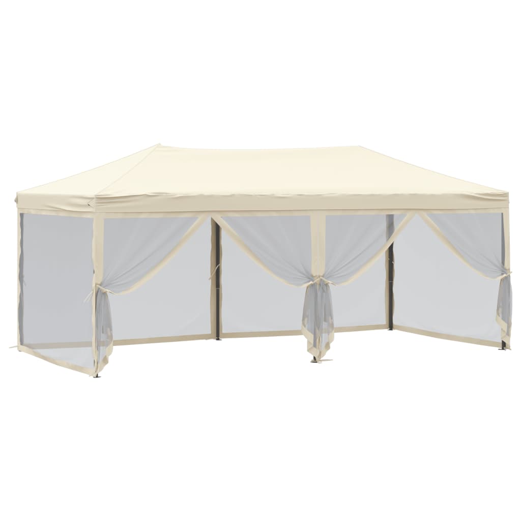 vidaXL Partyzelt Faltbar mit Seitenwänden Creme 3x6 m - Image 6