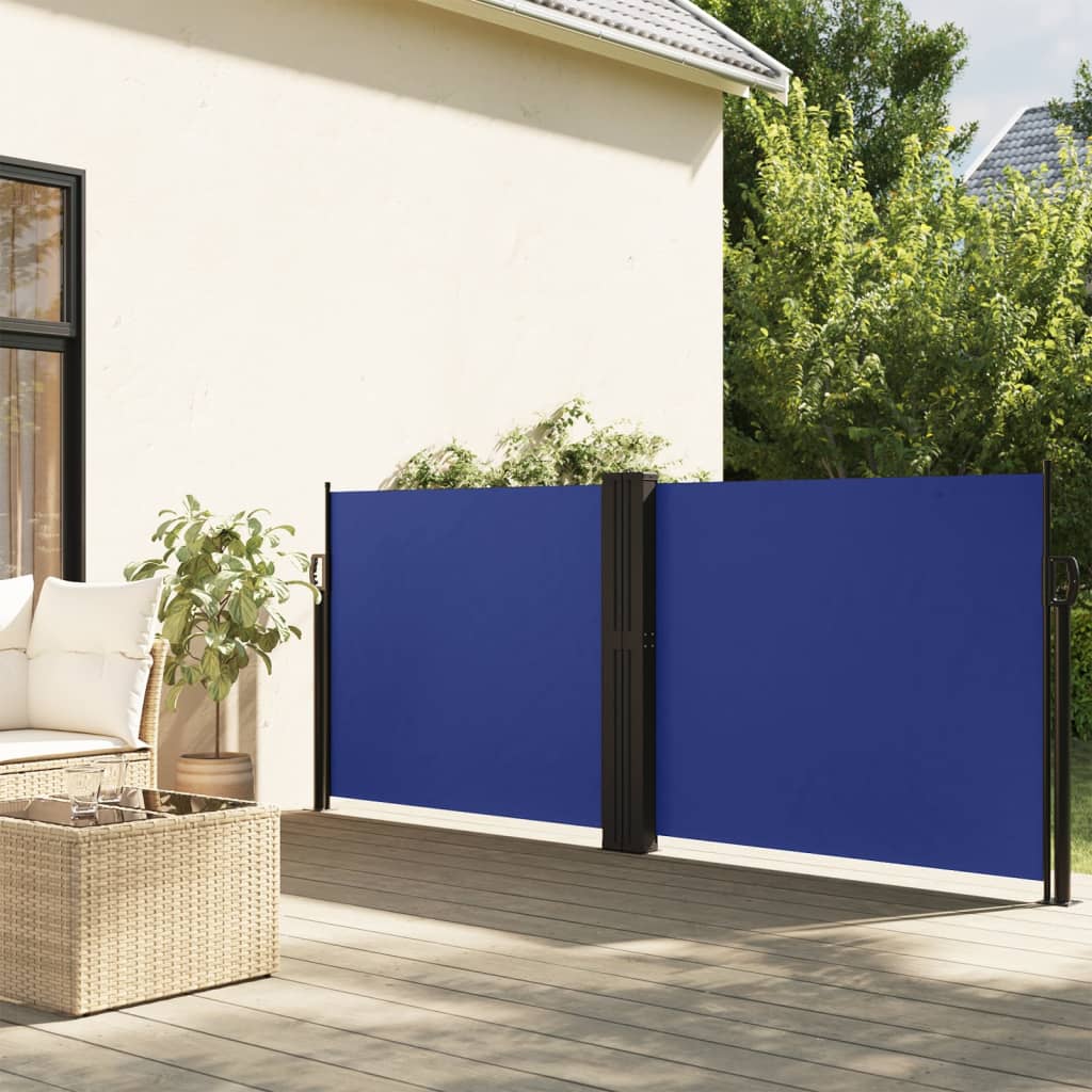 vidaXL Seitenmarkise Ausziehbar Blau 140x1200 cm
