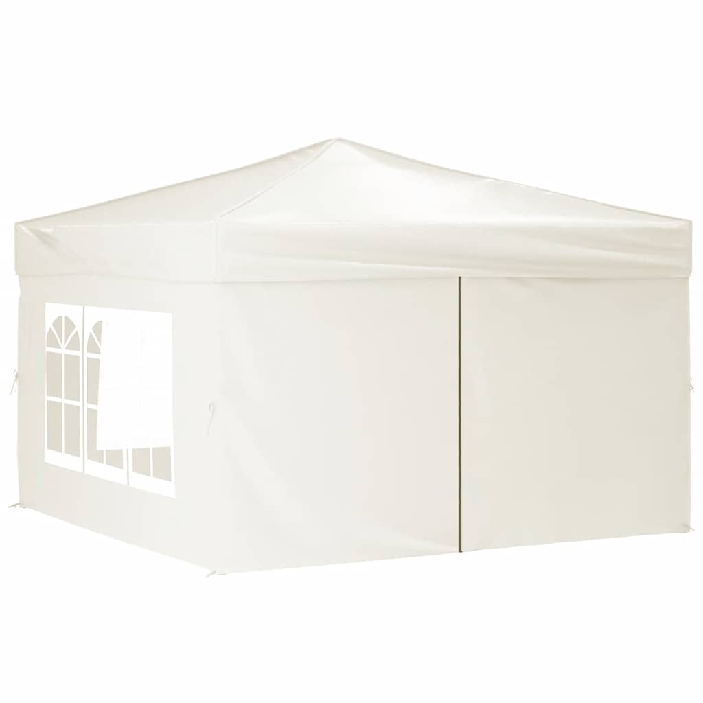 vidaXL Partyzelt Faltbar mit Seitenwänden Creme 3x3 m - Image 3