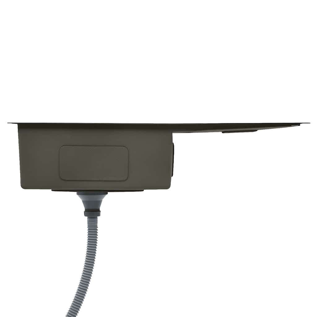 vidaXL Handgefertigte Küchenspüle Schwarz Edelstahl - Image 5
