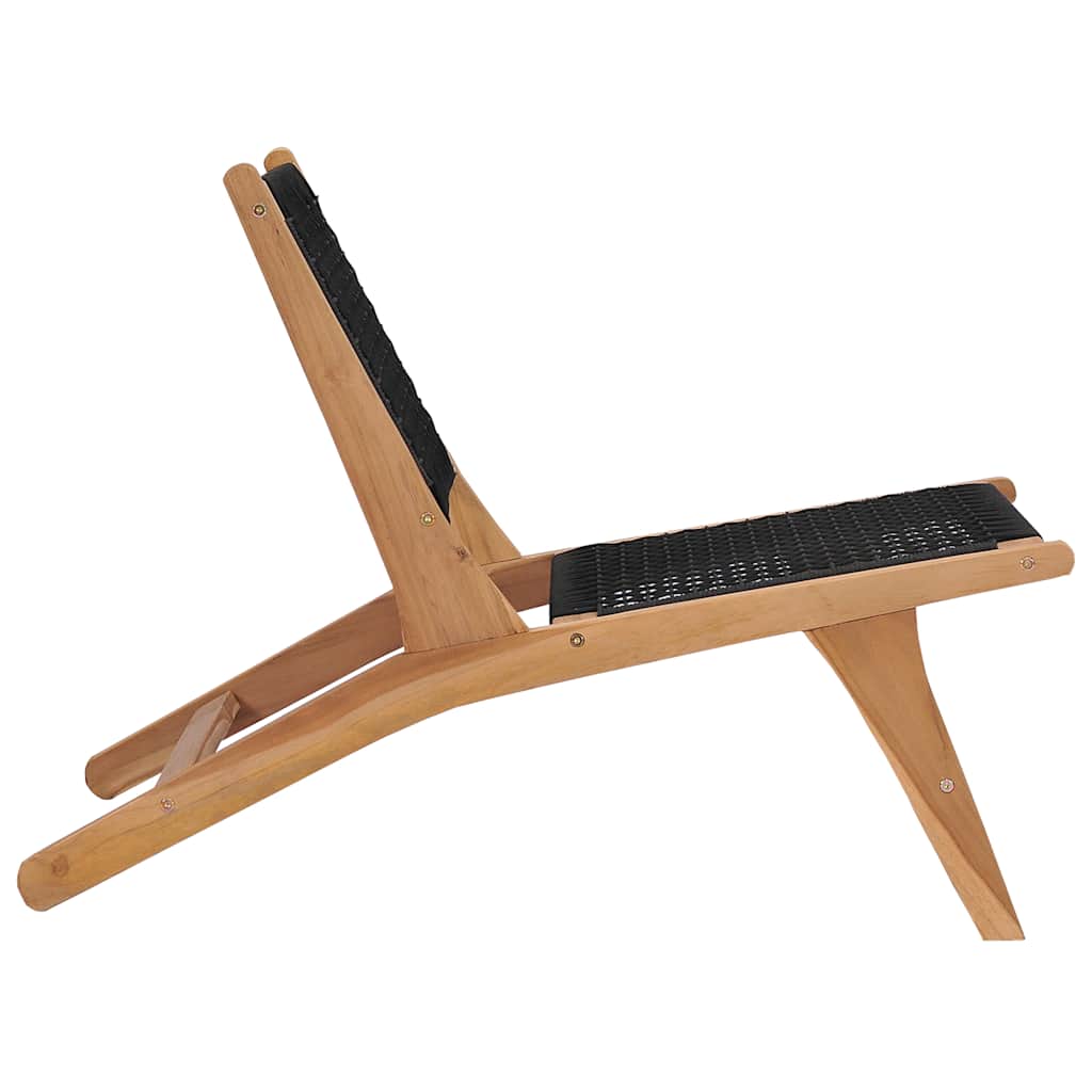 vidaXL Sonnenliege mit Fußablage Massivholz Teak und Seil - Image 5