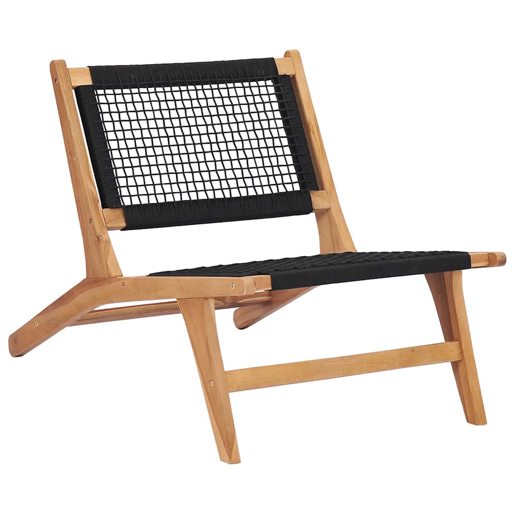vidaXL Sonnenliege mit Fußablage Massivholz Teak und Seil - Image 4