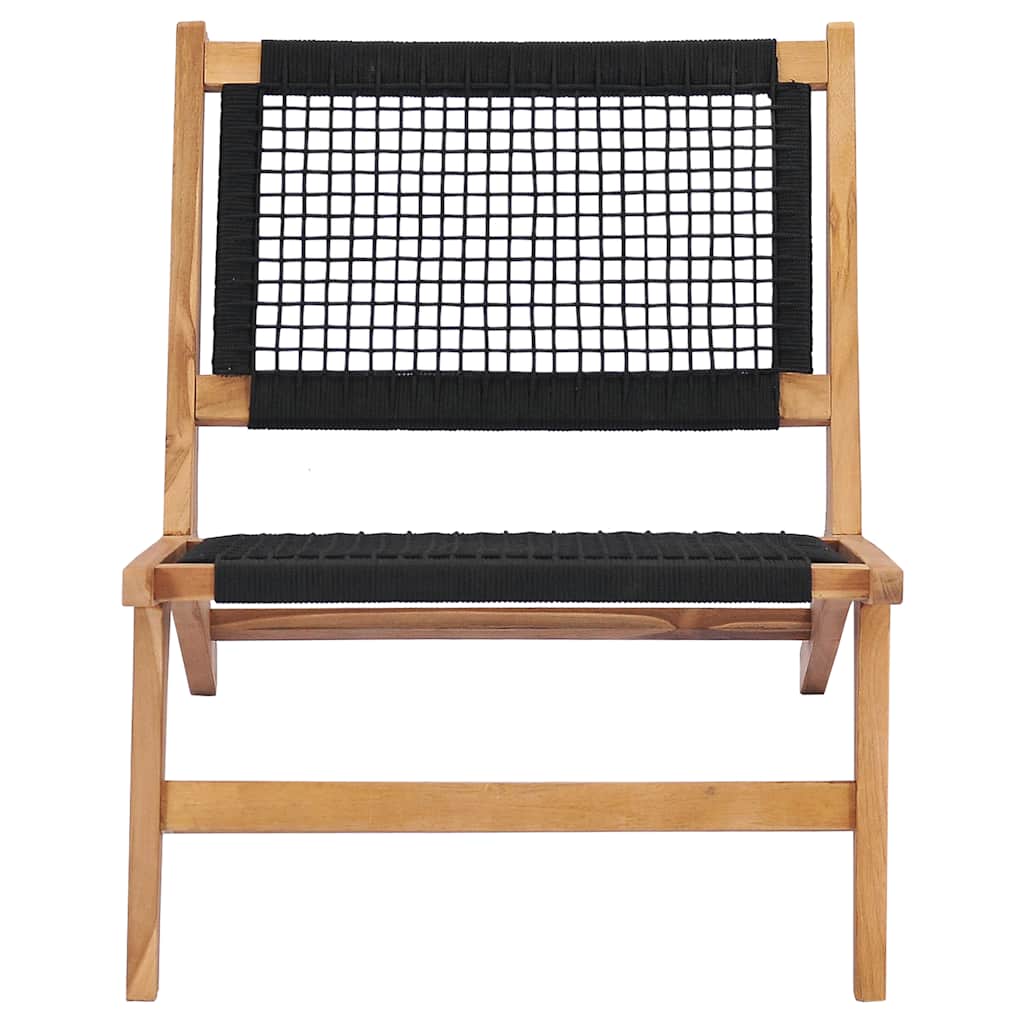 vidaXL Sonnenliege mit Fußablage Massivholz Teak und Seil - Image 6