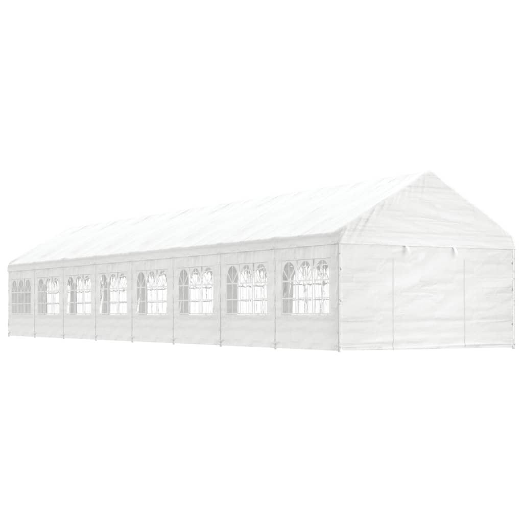 vidaXL Pavillon mit Dach Weiß 17,84x4,08x3,22 m Polyethylen