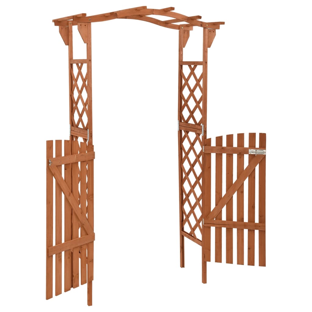 vidaXL Pergola mit Tor 116x40x204 cm Massivholz Tanne - Image 4