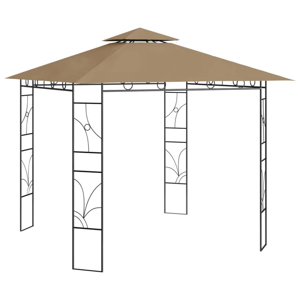 vidaXL Pavillon 3x3x2,7 m Taupe 160 g/m²