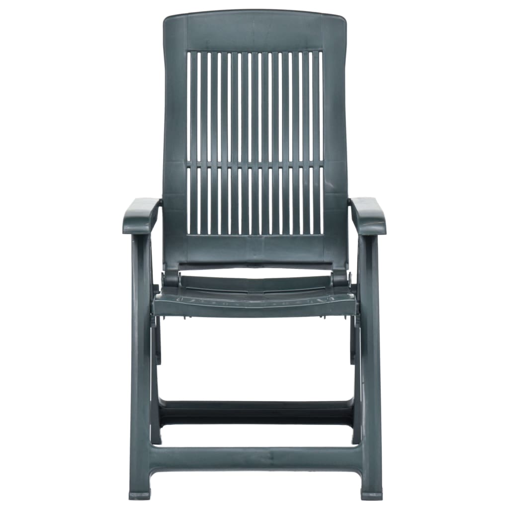 vidaXL Verstellbare Gartenstühle 2 Stk. Kunststoff Grün - Image 3