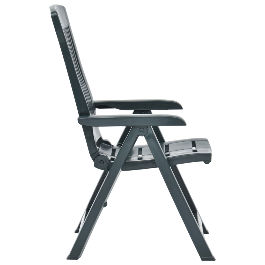 vidaXL Verstellbare Gartenstühle 2 Stk. Kunststoff Grün - Image 4