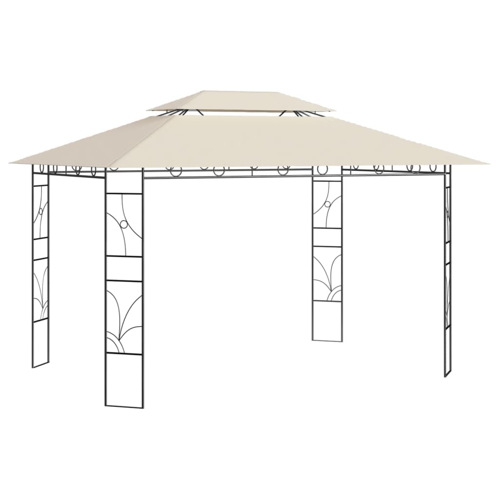 vidaXL Pavillon 4x3x2,7 m Creme 160 g/m²