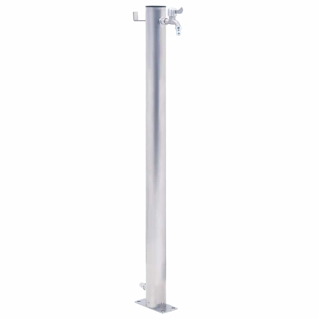 vidaXL Wassersäule für den Garten 60 cm Edelstahl Rund