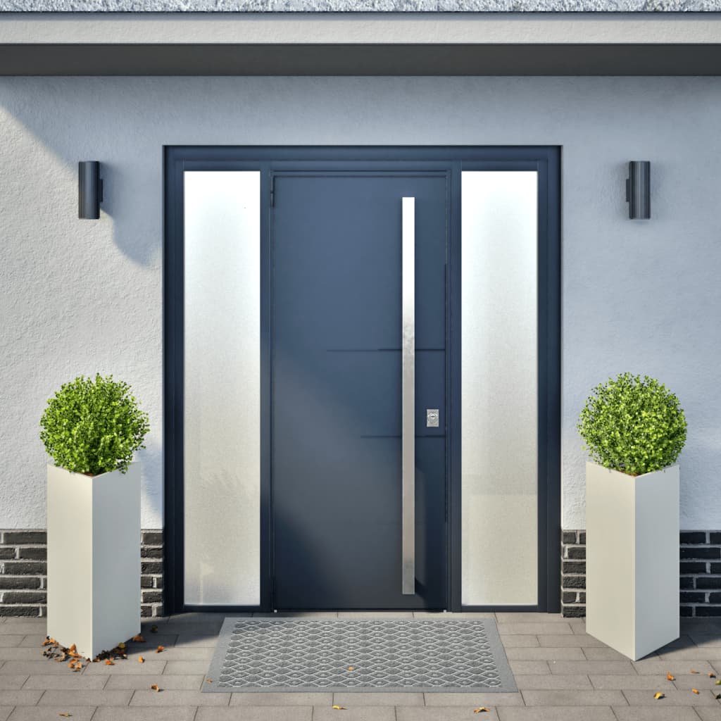 vidaXL Pflanzkübel 2 Stk. Weiß Dreieckig 40x34,5x70 cm Stahl - Image 3