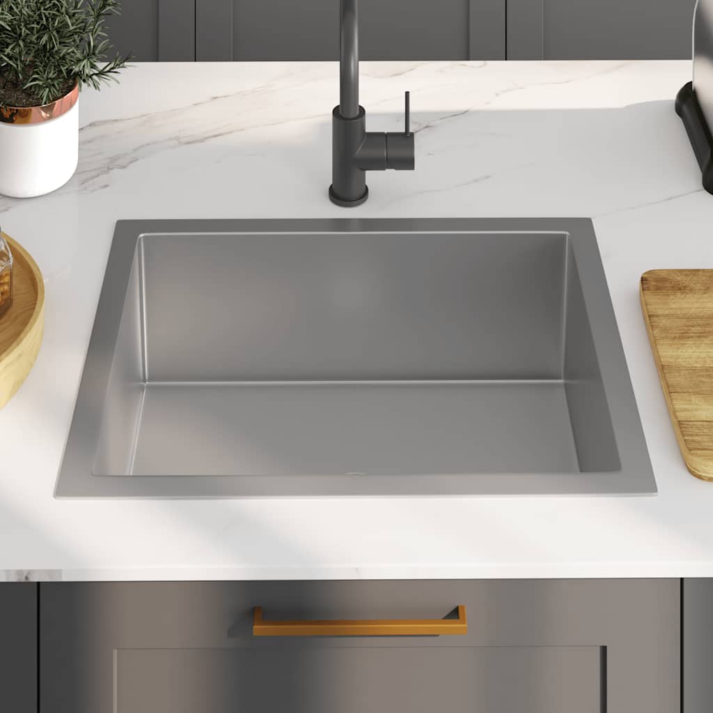 vidaXL Handgefertigte Küchenspüle Edelstahl - Image 3