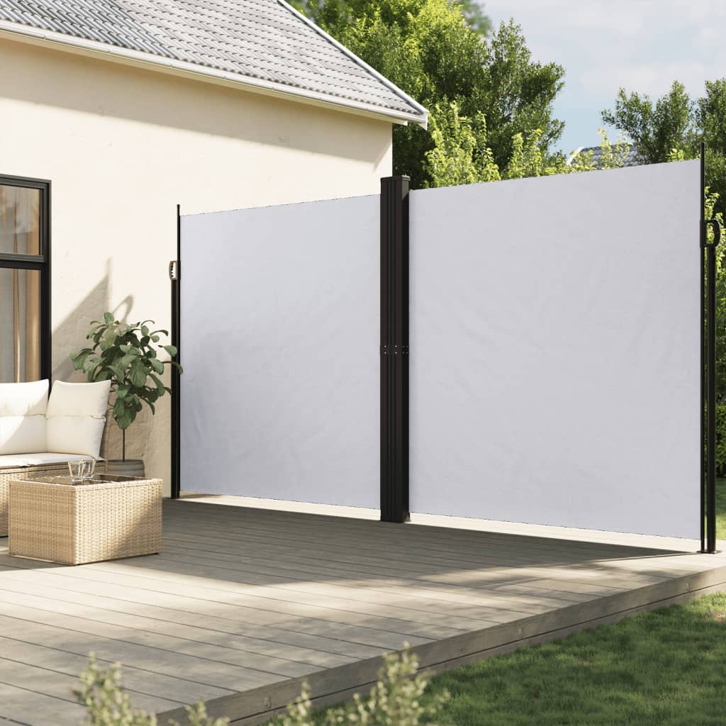 vidaXL Seitenmarkise Ausziehbar Weiß 200x600 cm