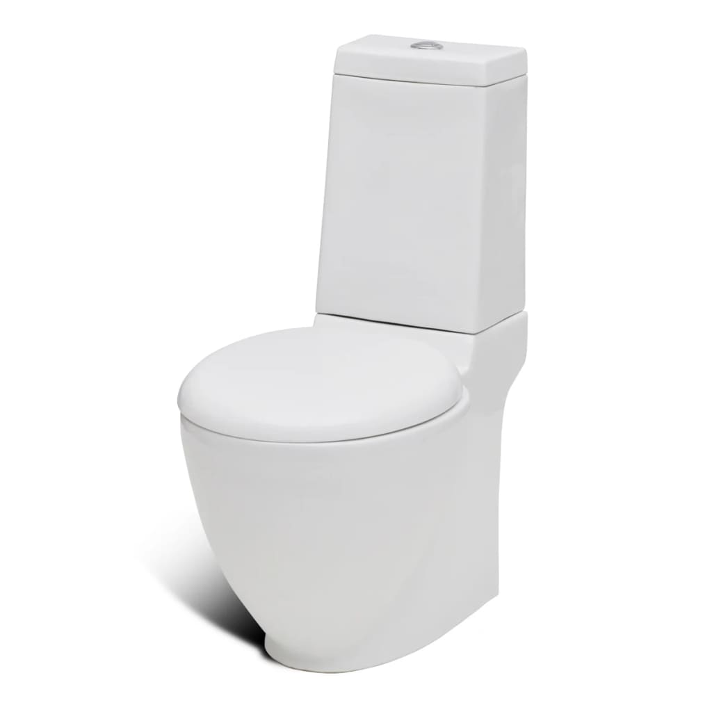 vidaXL Toilette und Bidet Set Weiß Keramik - Image 3