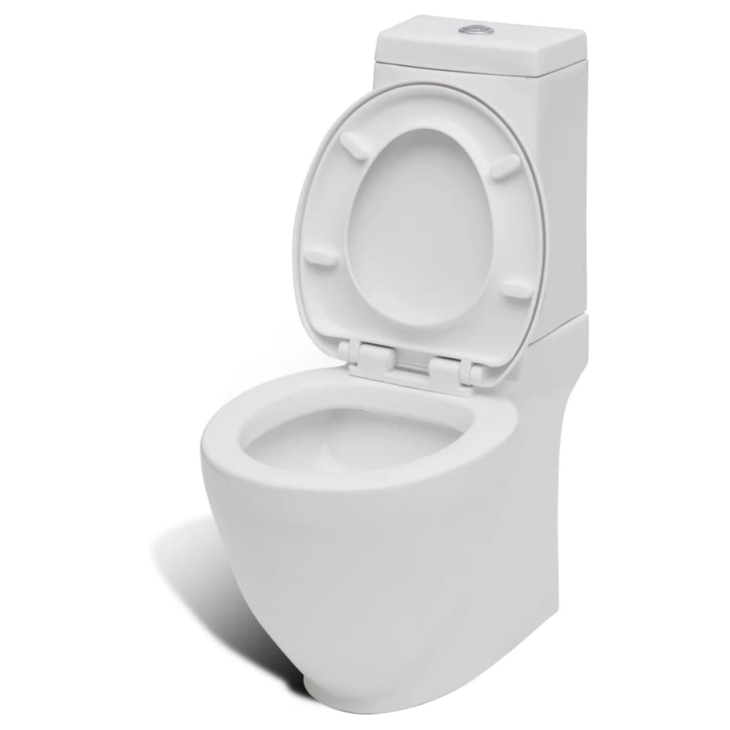 vidaXL Toilette und Bidet Set Weiß Keramik - Image 6