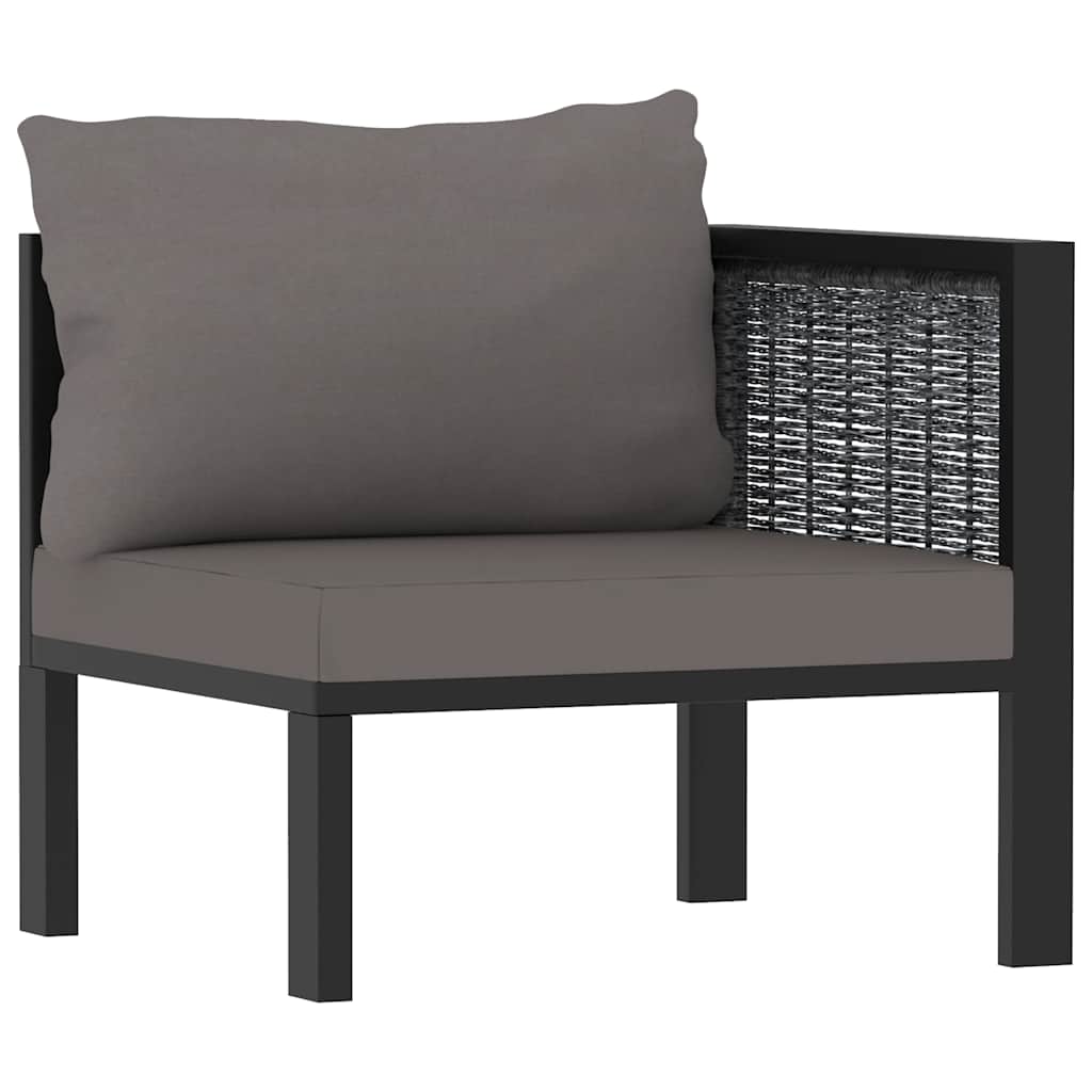 vidaXL Sofa-Eckelement mit Linker Armlehne Poly Rattan Anthrazit