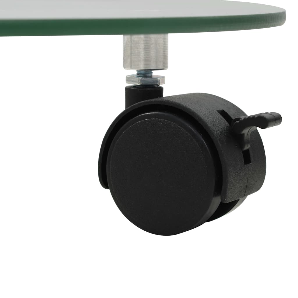 vidaXL Pflanzenständer mit Rollen 2 Stück Hartglas 28 cm Rund - Image 4