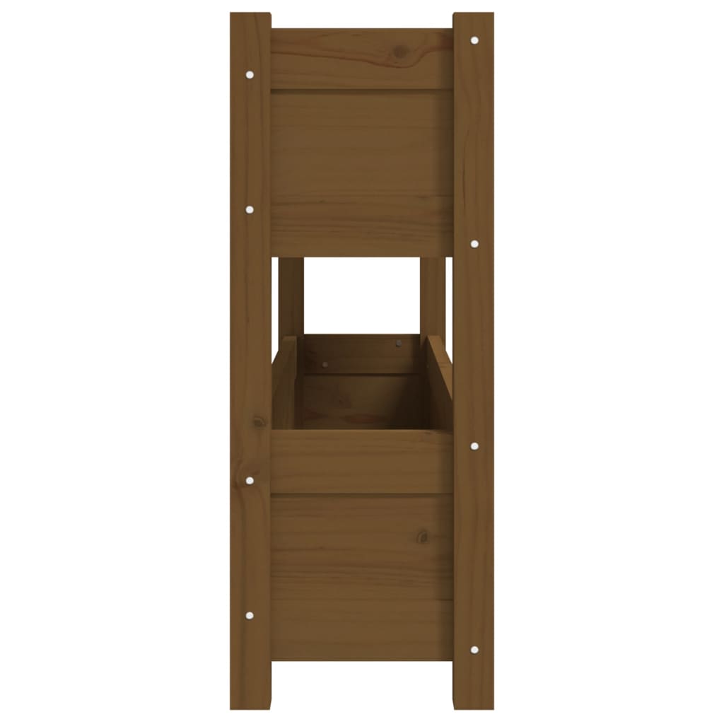 vidaXL Pflanzkübel Honigbraun 112x25x66 cm Massivholz Kiefer - Image 6