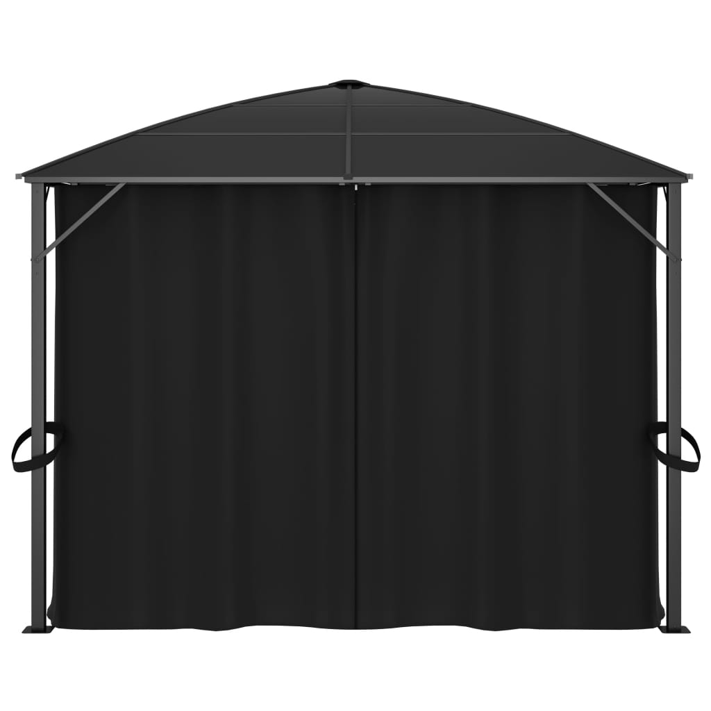 vidaXL Pavillon mit Vorhängen 400 x 300 x 265 cm Anthrazit - Image 3