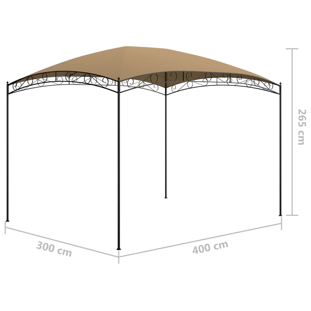 vidaXL Pavillon 3x4x2,65 m Taupe 180 g/m² - Image 5