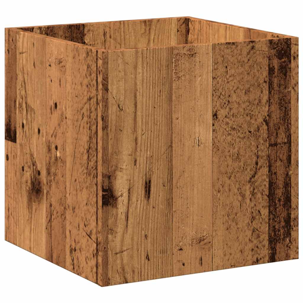 vidaXL Pflanzgefäß Altholz-Optik 40x40x40 cm Holzwerkstoff - Image 6