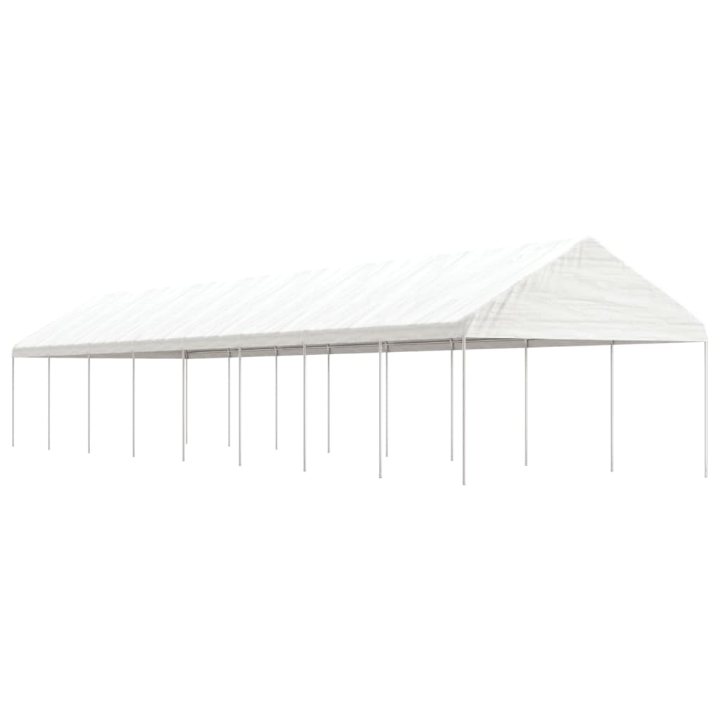 vidaXL Pavillon mit Dach Weiß 17,84x4,08x3,22 m Polyethylen