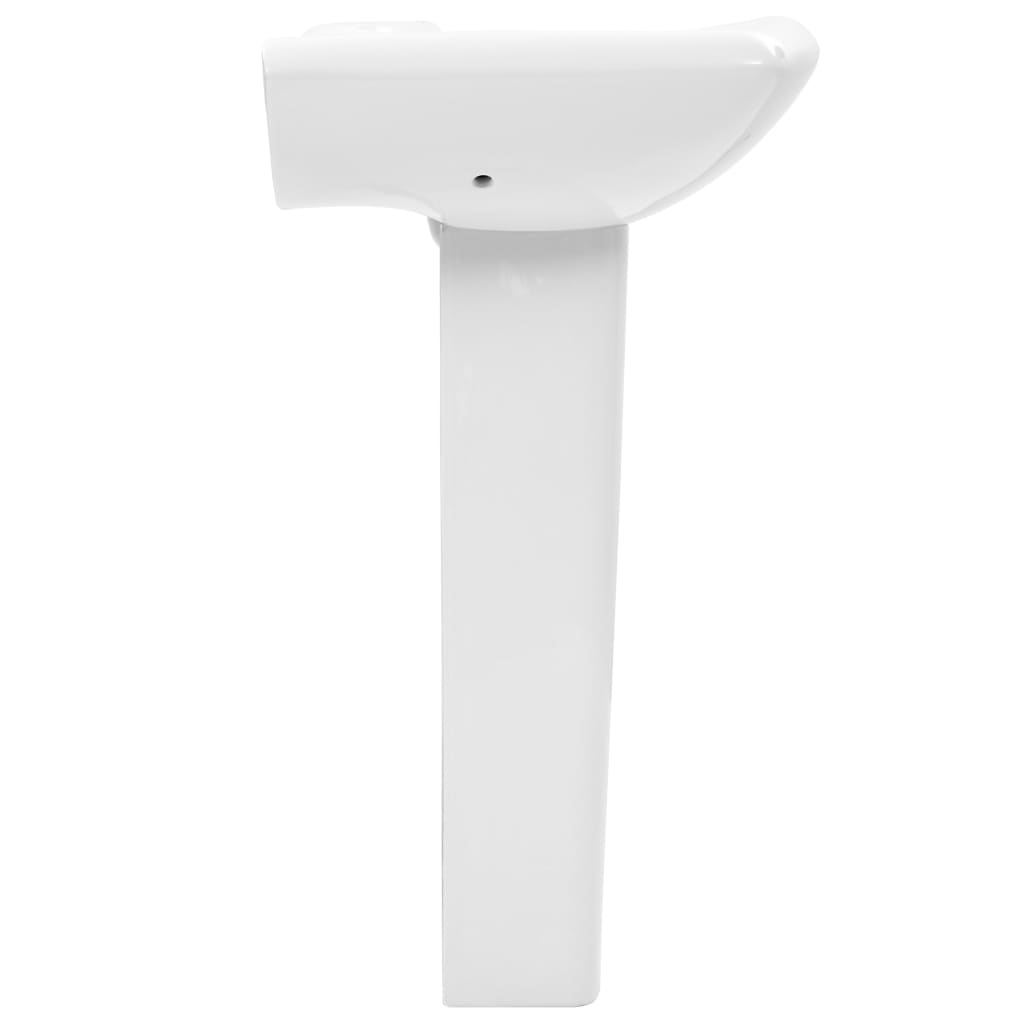 vidaXL Freistehendes Waschbecken mit Säule Keramik Weiß 580x470x200 mm - Image 4