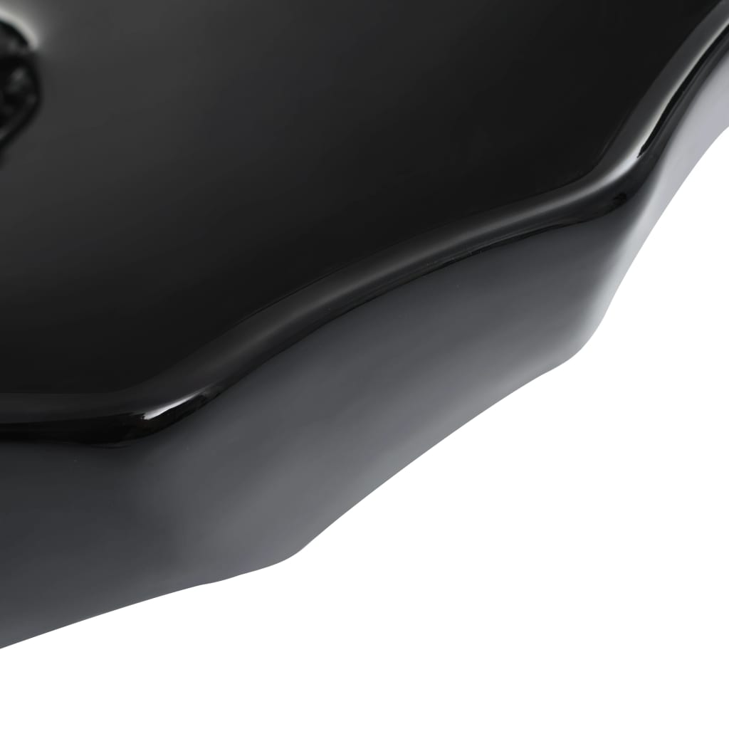 vidaXL Waschbecken 46 x 17 cm Keramik Schwarz - Image 5