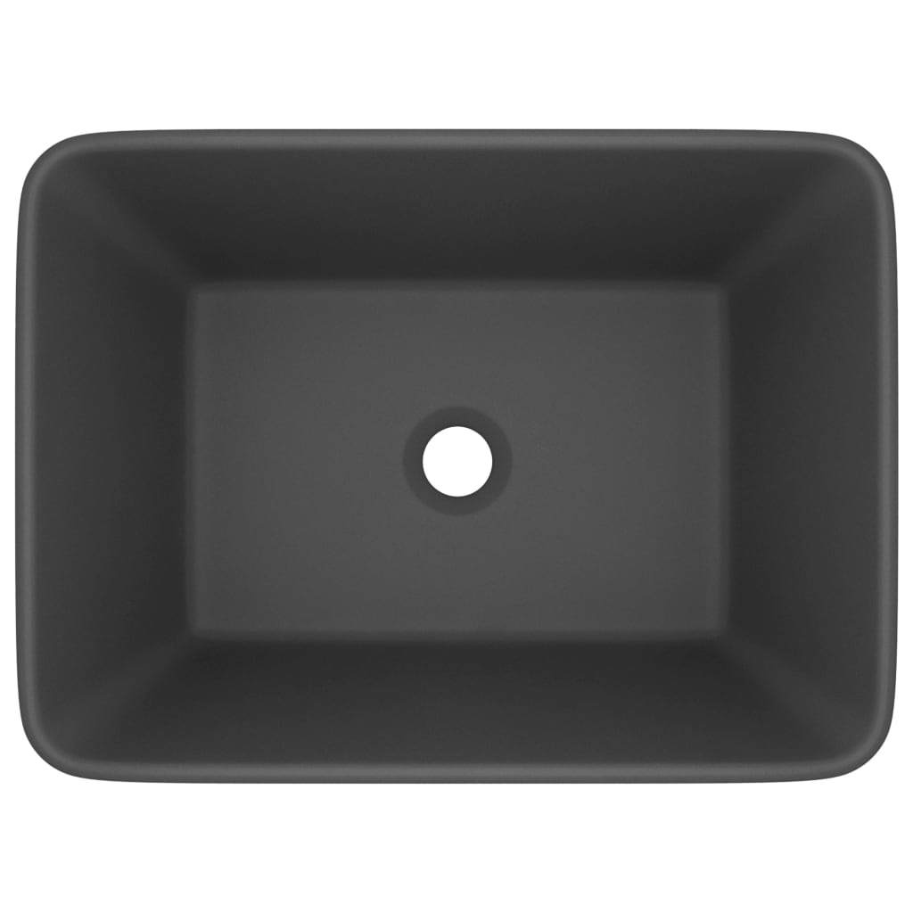 vidaXL Luxus-Waschbecken Matt Dunkelgrau 41x30x12 cm Keramik - Image 3
