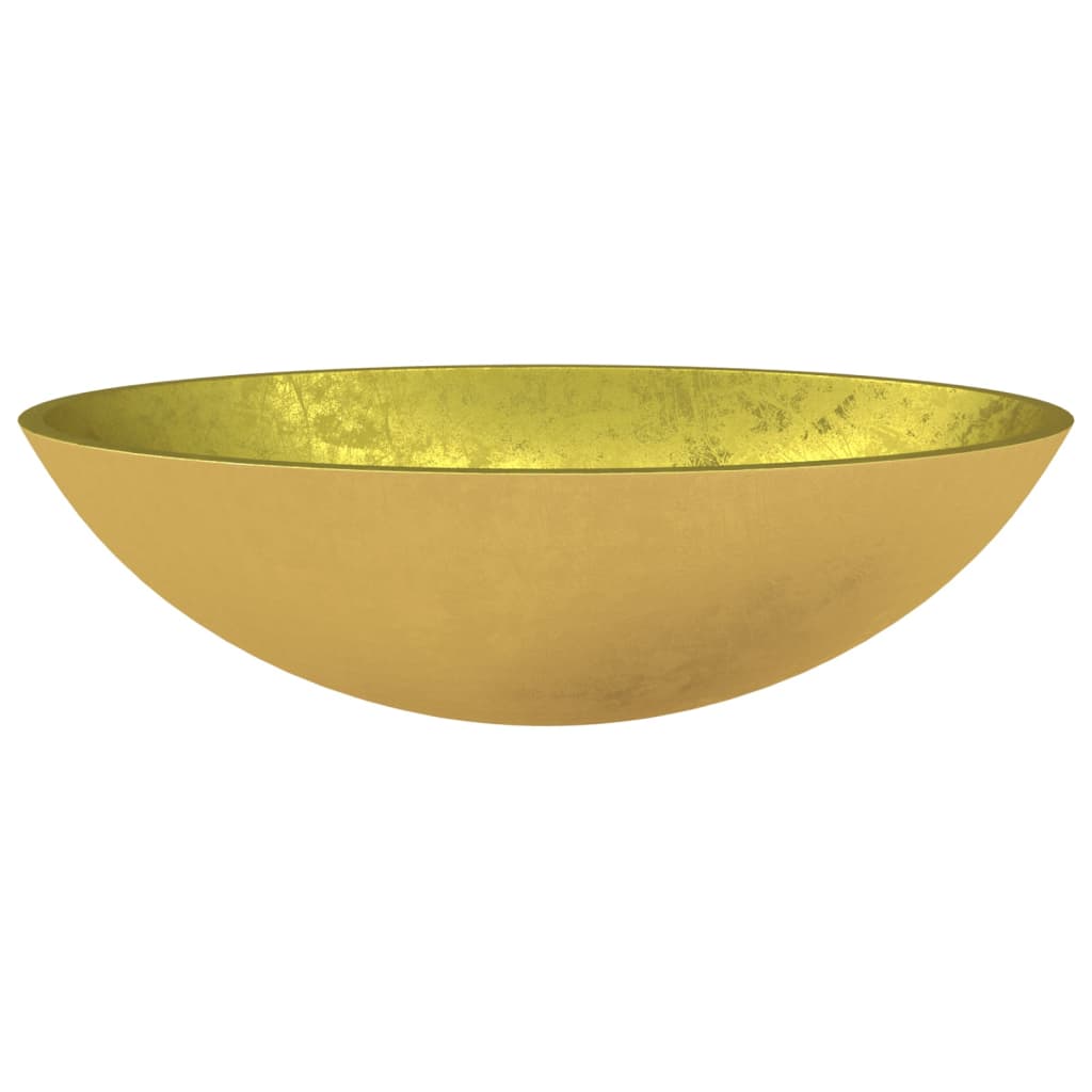 vidaXL Waschbecken Glas 50x37x14 cm Gold - Image 3