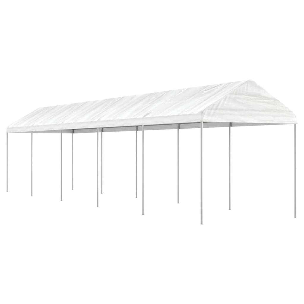 vidaXL Pavillon mit Dach Weiß 11,15x2,28x2,69 m Polyethylen