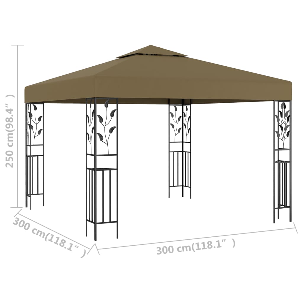 vidaXL Pavillon 3x3 m Taupe 180 g/m² - Image 5