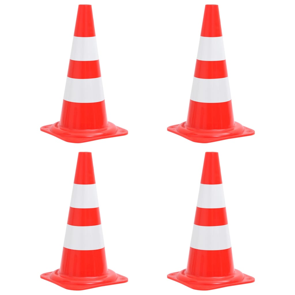 vidaXL Reflektierende Leitkegel 4 Stk. Rot und Weiß 50 cm