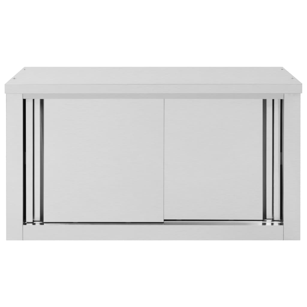 vidaXL Wandhängeschrank mit Schiebetüren 90×40×50 cm Edelstahl - Image 5