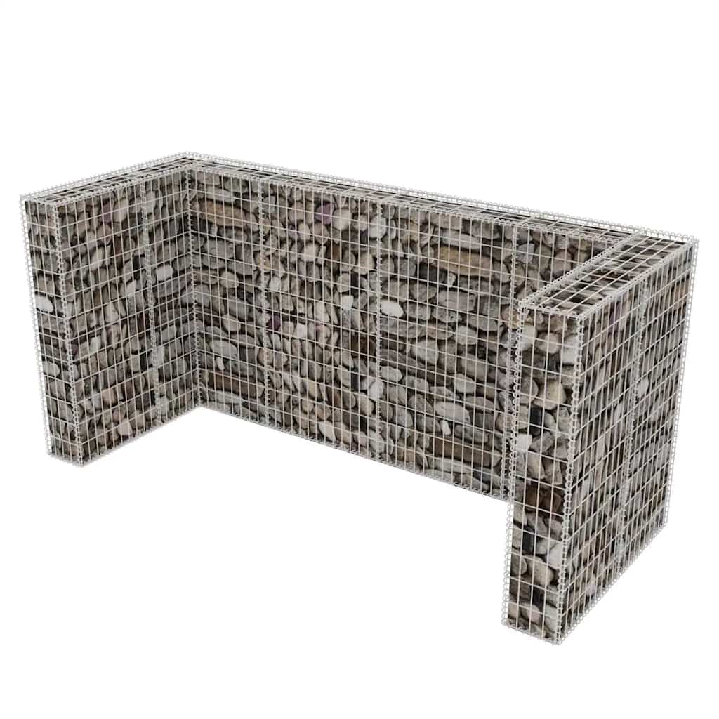 vidaXL Gabionen-Mülltonnenverkleidung für 3 Tonnen Stahl 250x100x120cm - Image 4