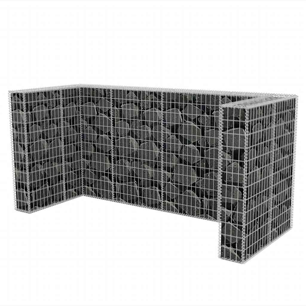 vidaXL Gabionen-Mülltonnenverkleidung für 3 Tonnen Stahl 250x100x120cm - Image 5